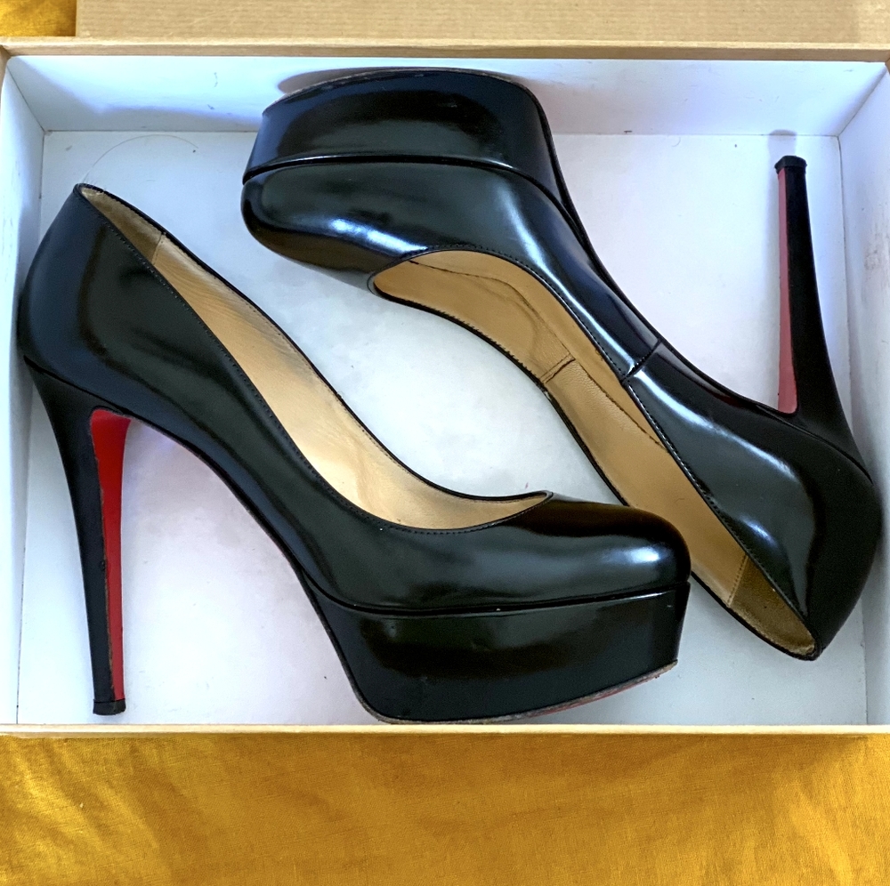 CHRISTIAN LOUBOUTIN Jazz Calf New Simple 120 Pumps 37.5 Black